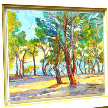 Painting titled "les arbres" by Eva Ars, Original Artwork, Oil