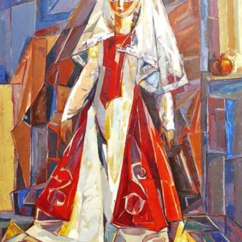 Malerei mit dem Titel "L'Armenienne" von Eva Ars, Original-Kunstwerk, Öl