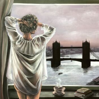 Peinture intitulée "Morning Reverie: Lo…" par Eva Bazhenova, Œuvre d'art originale, Huile