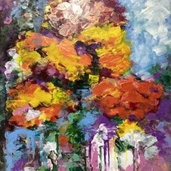 Peinture intitulée "Lilac Serenity" par Eva Bazhenova, Œuvre d'art originale, Huile