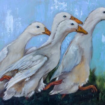 Painting titled "Play time" by Eva Chen, Original Artwork, Oil