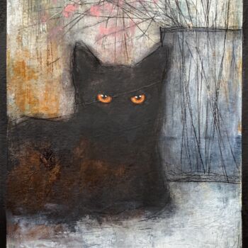 "BLACK CAT 2" başlıklı Tablo Eva Fialka tarafından, Orijinal sanat, Akrilik
