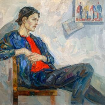 Pintura intitulada "Inspired by Malevich" por Eva Gets, Obras de arte originais, Óleo Montado em Armação em madeira