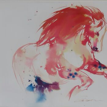 Peinture intitulée "Héliosa" par Eva Gohier, Œuvre d'art originale, Aquarelle
