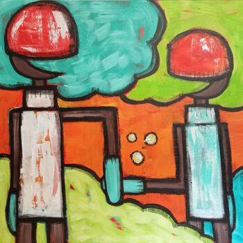 Картина под названием "Vamos" - Eva Hidalgo, Подлинное произведение искусства, Акрил Установлен на Деревянная рама для носил…