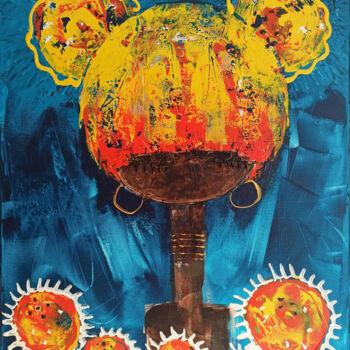 "Madam Soleil" başlıklı Tablo Eva Hidalgo tarafından, Orijinal sanat, Akrilik Ahşap Sedye çerçevesi üzerine monte edilmiş