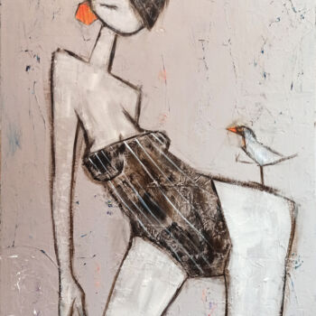 绘画 标题为“Eva y Ave” 由Eva Hidalgo, 原创艺术品, 丙烯 安装在木质担架架上