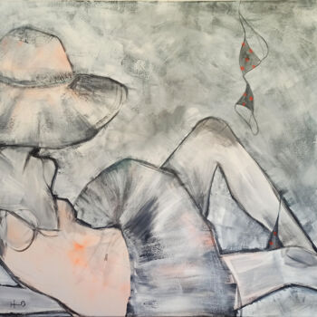 Ζωγραφική με τίτλο "Gone with the wind" από Eva Hidalgo, Αυθεντικά έργα τέχνης, Ακρυλικό Τοποθετήθηκε στο Ξύλινο φορείο σκελ…
