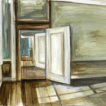 Painting titled "Interior 2" by Eva Lacres, Original Artwork, Acrylic