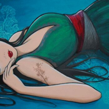 Pittura intitolato "Miyuki" da Eva Lhyn, Opera d'arte originale, Olio
