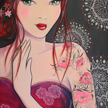 Painting titled "Henna" by Eva Lhyn, Original Artwork, Acrylic