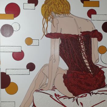 Картина под названием "Boudoir" - Eva Masson, Подлинное произведение искусства, Акрил Установлен на Деревянная рама для носи…