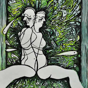 Peinture intitulée "Duo" par Eva Mifsud, Œuvre d'art originale