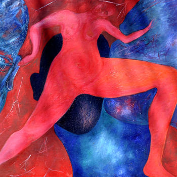 Peinture intitulée "Un corps entre troi…" par Eva Mifsud, Œuvre d'art originale, Huile