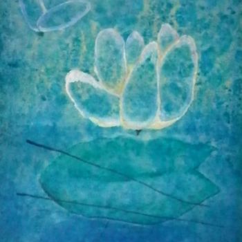 Painting titled "lotus" by Éva Mihalovics, Original Artwork, Acrylic