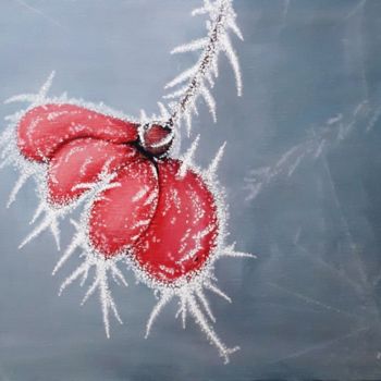 「winter flower」というタイトルの絵画 Éva Mihalovicsによって, オリジナルのアートワーク, オイル