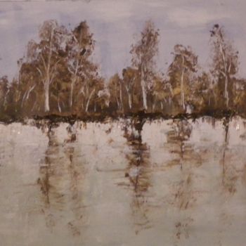 Malerei mit dem Titel "winter Dunau" von Éva Mihalovics, Original-Kunstwerk, Acryl