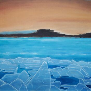 Painting titled "crumpled ice floes…" by Éva Mihalovics, Original Artwork, Oil