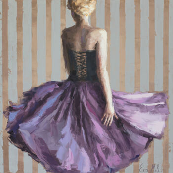 Картина под названием "Meri’s Elegant Skir…" - Eva Mili, Подлинное произведение искусства, Масло Установлен на Деревянная ра…