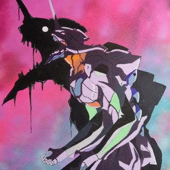Pintura titulada "EVANGELION_Eva 01" por Eva Pantera, Obra de arte original, Acrílico