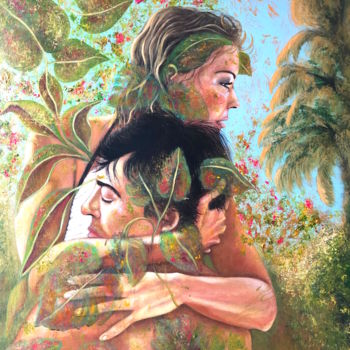 Peinture intitulée "ROMY & ALAIN" par Eva Pelles, Œuvre d'art originale, Acrylique