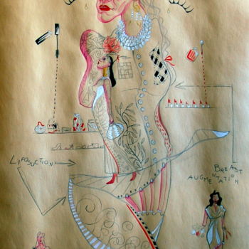 Drawing titled "Essere donna moda" by Eva Pianfetti, Original Artwork, Pastel