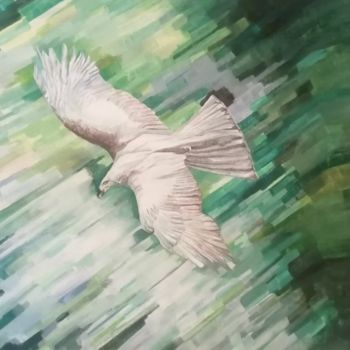 Malerei mit dem Titel "The flight" von Eva Tonelato, Original-Kunstwerk, Acryl
