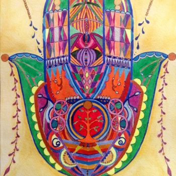 Pintura intitulada "Mandala Mano di Fat…" por Eva Tonelato, Obras de arte originais, Acrílico