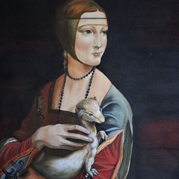 Schilderij getiteld "REPRODUCCIÓN DE LA…" door Eva Torres, Origineel Kunstwerk, Olie Gemonteerd op Frame voor houten brancard