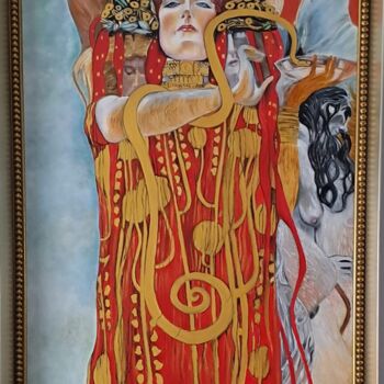Schilderij getiteld "Reproducción de la…" door Eva Torres, Origineel Kunstwerk, Olie Gemonteerd op Frame voor houten brancard