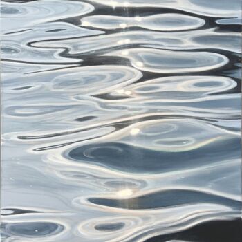 Pintura titulada "Glistening Lake" por Eva Volf, Obra de arte original, Oleo Montado en Bastidor de camilla de madera