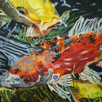 Картина под названием "Colorful persistence" - Eva Zavaleta, Подлинное произведение искусства, Масло