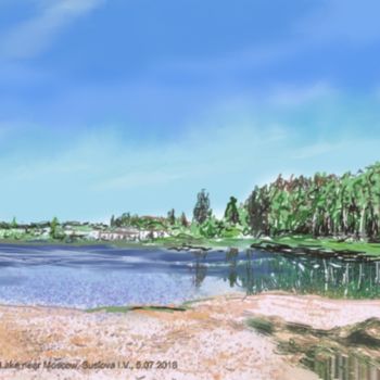 Цифровое искусство под названием "Озеро в Подмосковье" - Инна Иероглифова, Подлинное произведение искусства, Цифровая живопи…