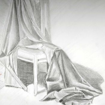 Drawing titled "Mi silla feliz" by Inna Ieroglifova, Original Artwork, Pencil