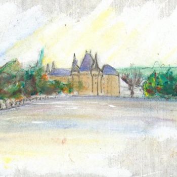 Painting titled "Château" by Eva, Original Artwork