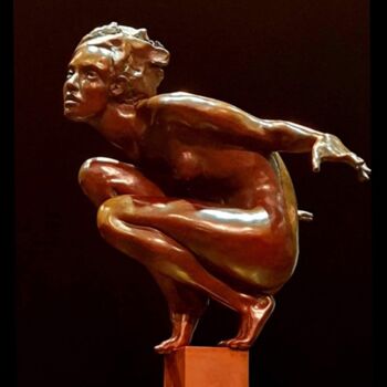 Escultura intitulada "Fleur de Jeanne (od…" por Eva Czaplicki, Obras de arte originais, Bronze