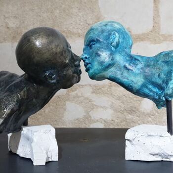 Скульптура под названием "Le Baiser de Zéphyr…" - Eva Czaplicki, Подлинное произведение искусства, Гипс