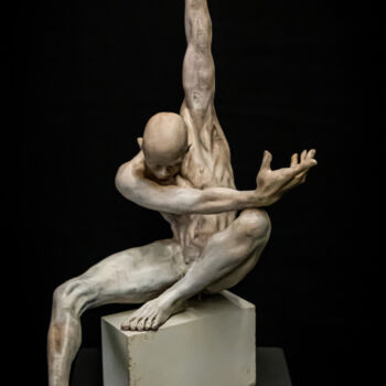 Sculptuur getiteld "L'Escrimeur du ciel" door Eva Czaplicki, Origineel Kunstwerk, Gietwerk
