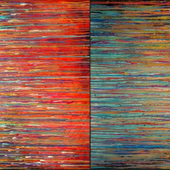 Peinture intitulée "RESONANZ Diptychon" par Eva Dahn Rubin, Œuvre d'art originale, Acrylique Monté sur Châssis en bois