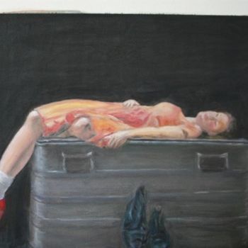 Painting titled "On the box" by Eva Ban Gophen, Original Artwork