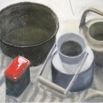 Painting titled "The milk Jar" by Eva Ban Gophen, Original Artwork, Oil