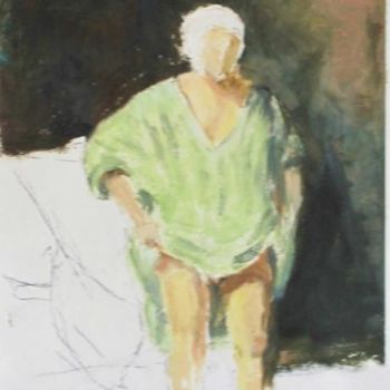 Painting titled "The bather, after R…" by Eva Ban Gophen, Original Artwork