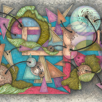 Drawing titled "Space Time-Continuum" by Eva Maria Jones, Original Artwork, Marker