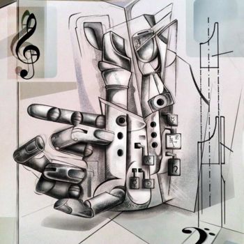 Malerei mit dem Titel "flauto-finito-ed-in…" von Evaldo Amatizi, Original-Kunstwerk