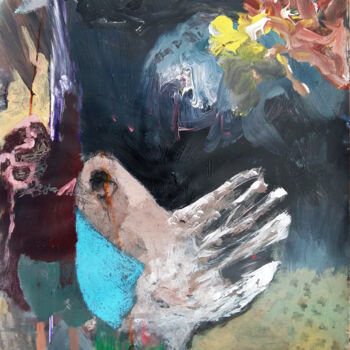 Pintura intitulada "a bird bigger than…" por Evangelos Papapostolou, Obras de arte originais, Acrílico