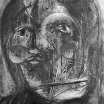 Pintura titulada "Figure" por Evangelos Papapostolou, Obra de arte original, Carbón