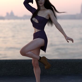 Digital Arts με τίτλο "Asian girl in Venice" από E. Vargas, Αυθεντικά έργα τέχνης, 3D Μοντελοποίηση