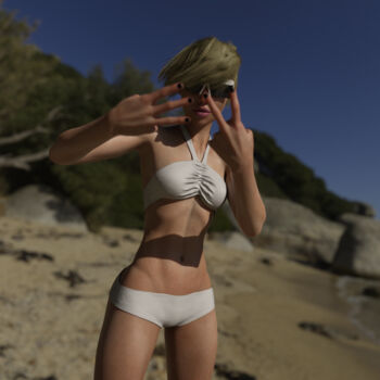 Arts numériques intitulée "By the beach" par E. Vargas, Œuvre d'art originale, Modélisation 3D
