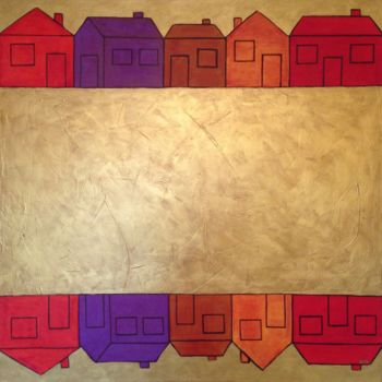 Malarstwo zatytułowany „REFLETS” autorstwa Eva Rouwens, Oryginalna praca, Akryl Zamontowany na Drewniana rama noszy