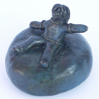 Sculpture titled "POUF" by Eva Rouwens, Original Artwork, Bronze